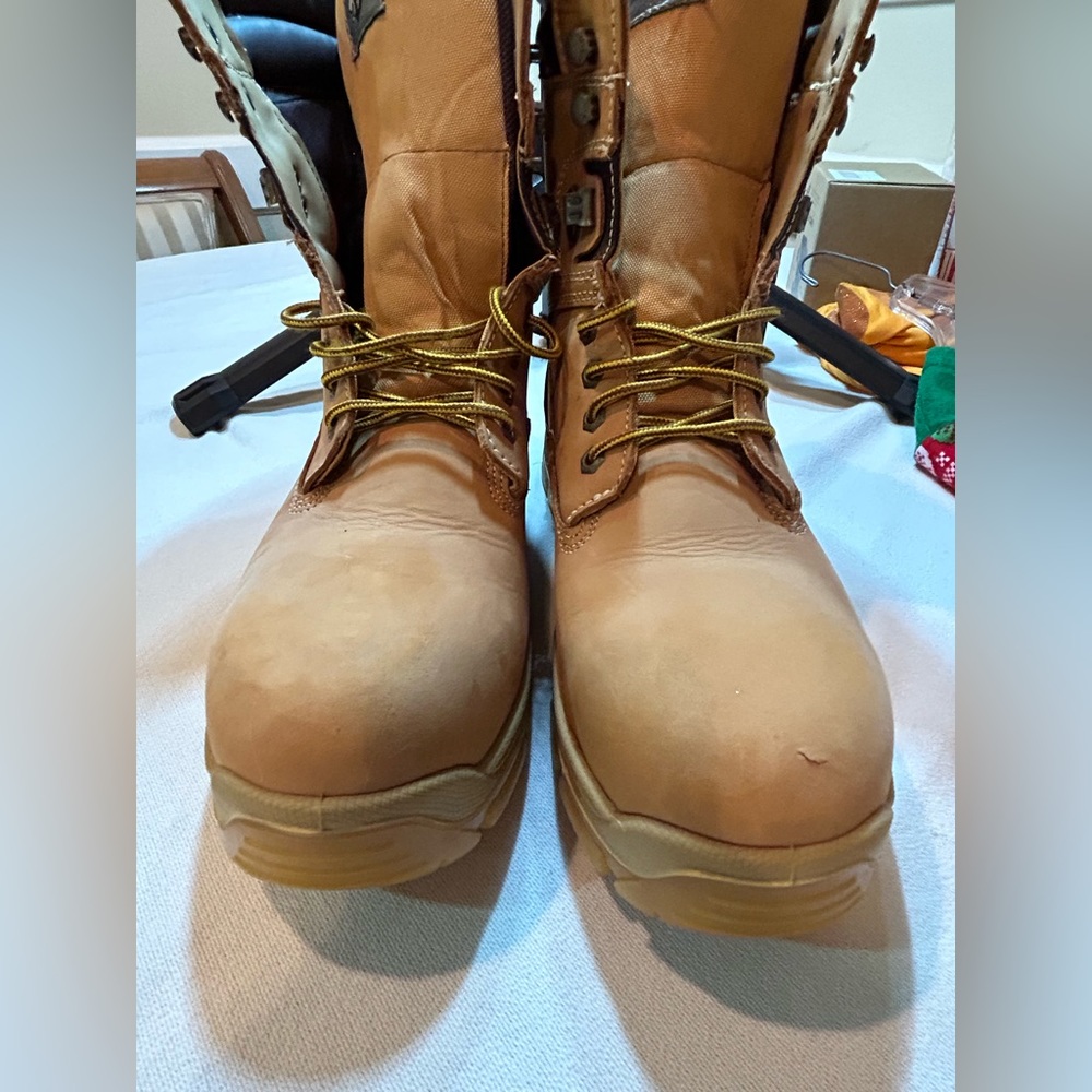 Tan Lace-Up Work Boots